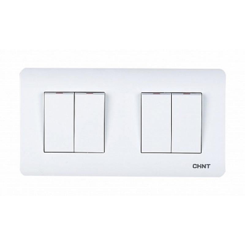 Выключатель CHINT NEW3 4-клавишный Серебряный (715398)