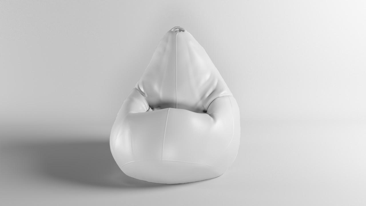 Бескаркасное кресло-мешок SkyPuff MEGA Груша Экокожа Zeus Delux XXXL 160х120 см Snow (160169)