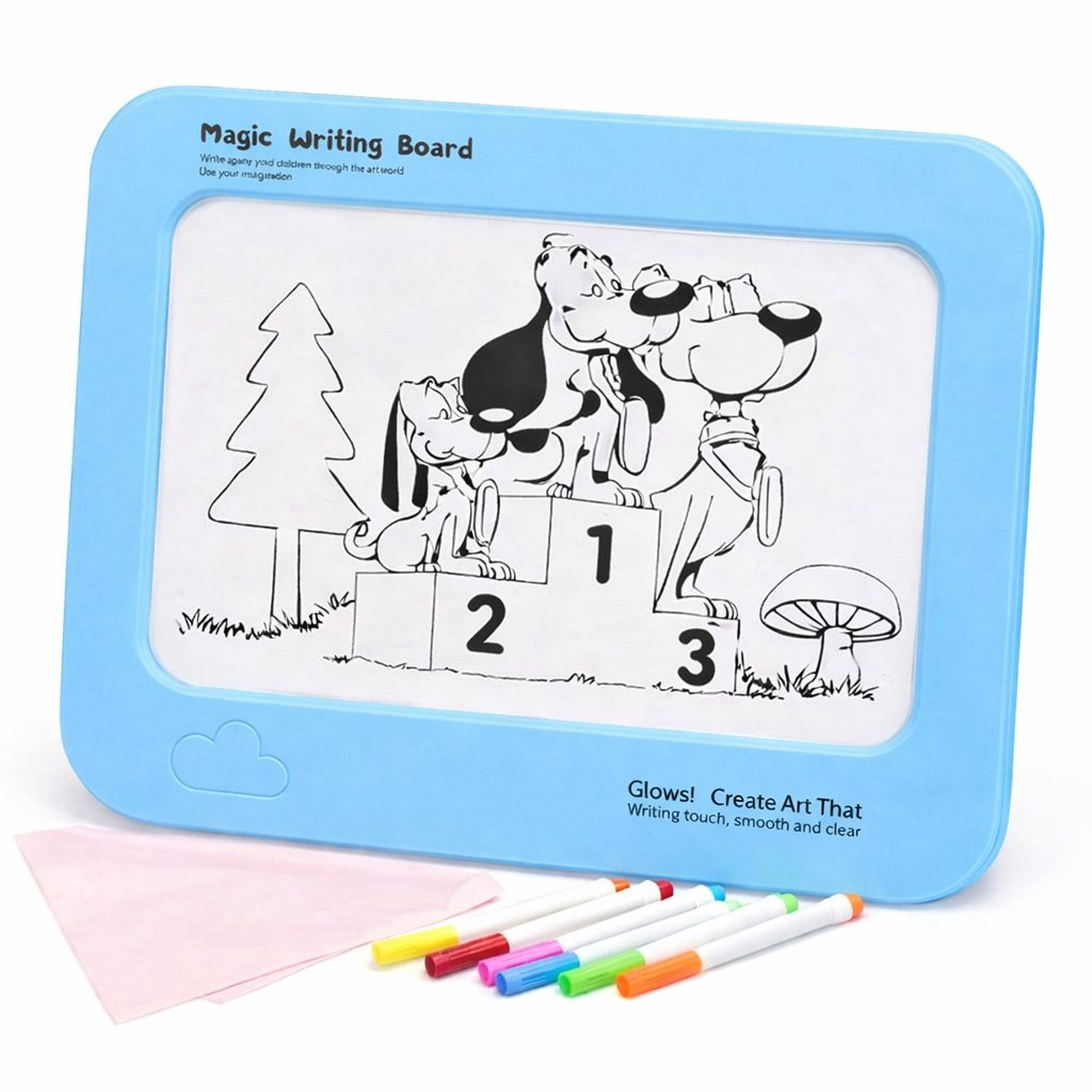 Дошка для малювання світлова неонова з трафаретами Блакитний (2634)