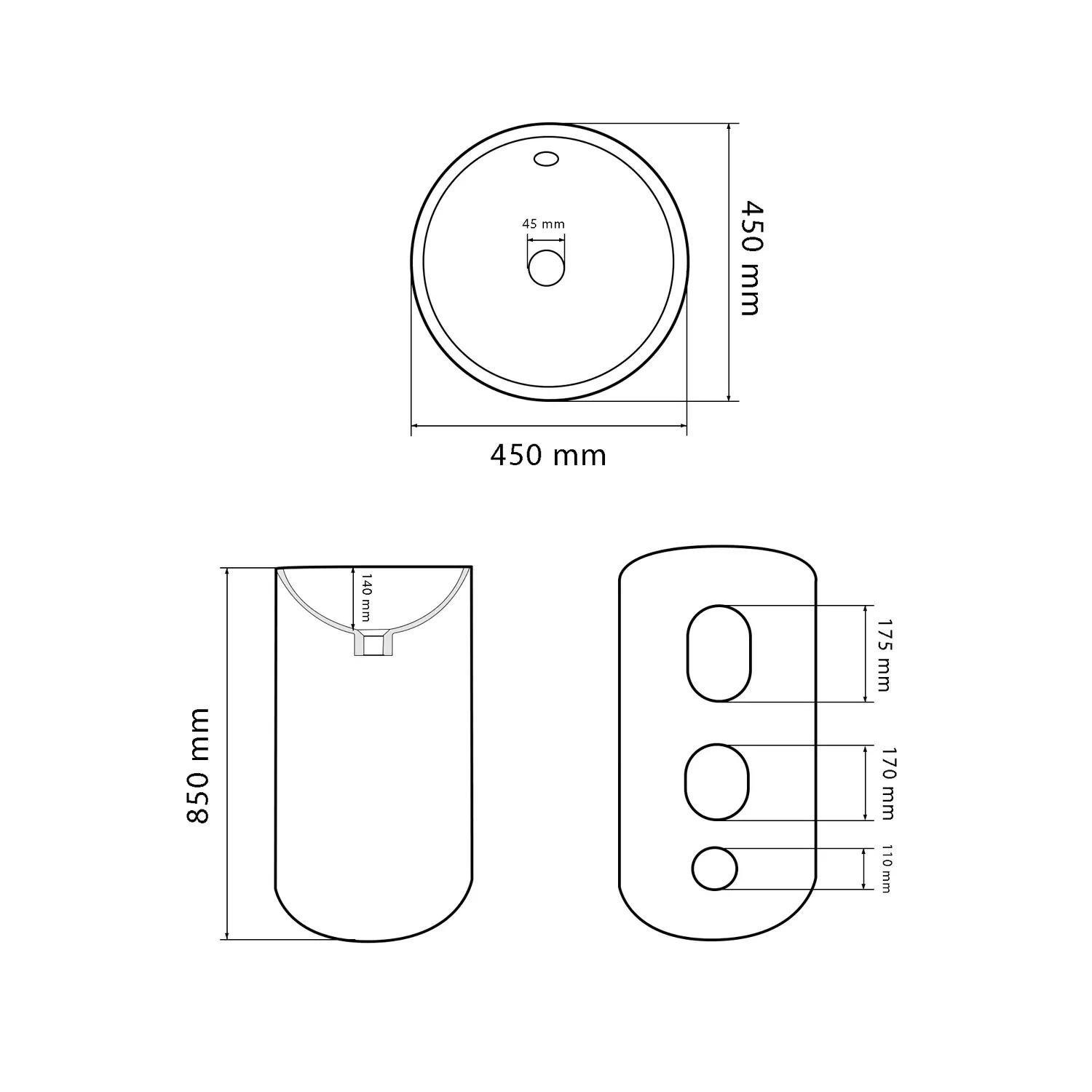 Напольный умывальник VBI Matera круглый 450 мм Черный матовый (RM-VBI-019007) - фото 6 Напольный умывальник VBI Matera круглый 450 мм Черный матовый (RM-VBI-019007) - фото 6