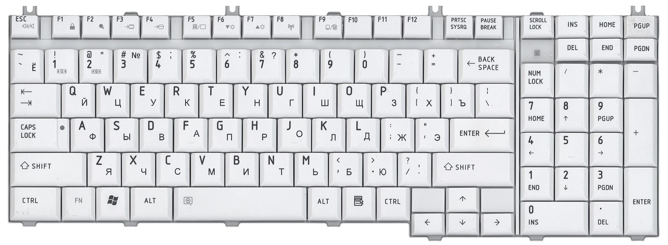 Клавиатура для ноутбука Toshiba Satellite P205-S6237 Gray Клавиатура для ноутбука Toshiba Satellite P205-S6237 Gray