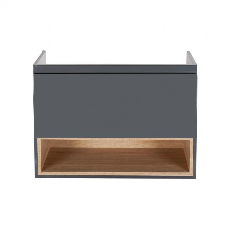 Тумба підвісна Q-tap Robin 700х580х437 Graphite/Whitish Oak (QT1374TPВ7002GWO)