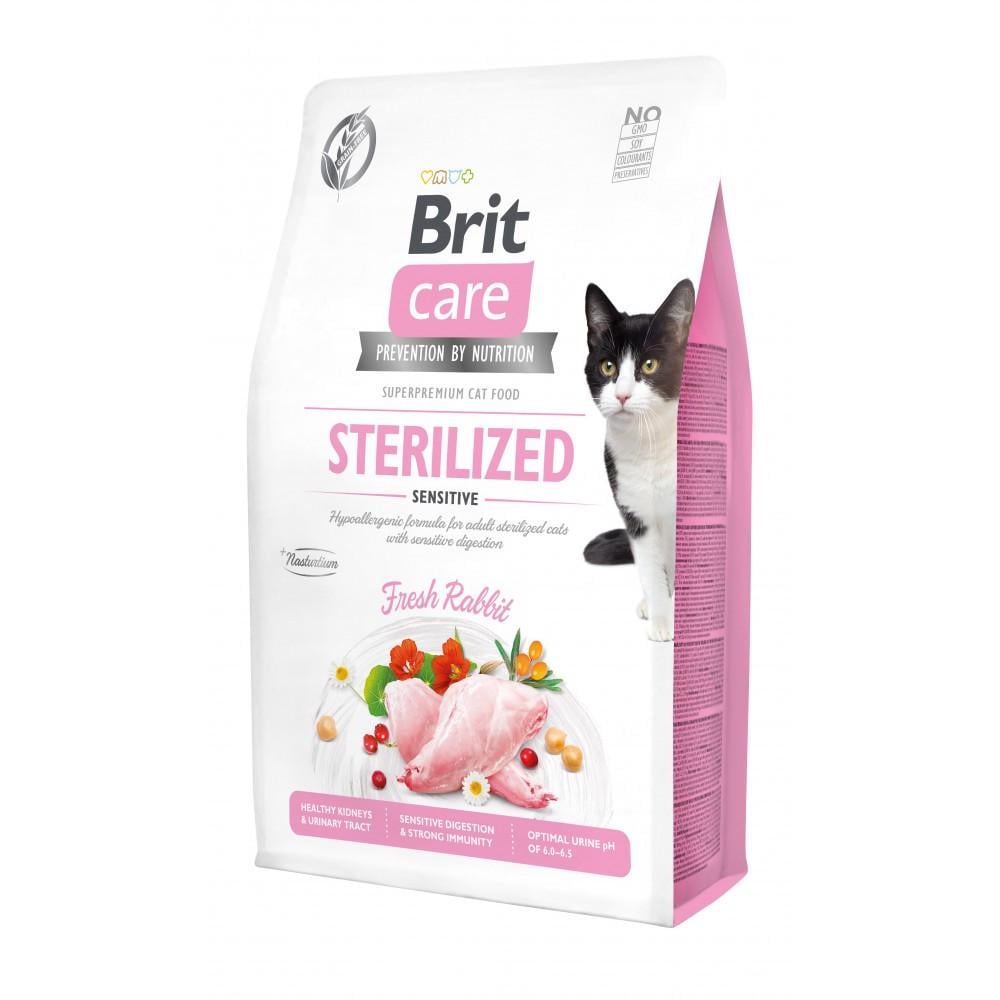 Корм сухой Brit Cat Grain Free Sterilized Sensitive для стерилизованных кошек с чувствительным пищеварением с кроликом 2 кг (34806814)