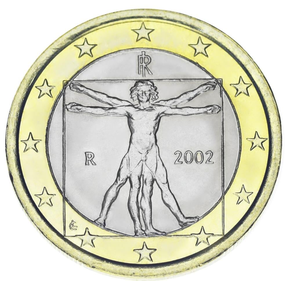 Колекційна монета Італія 1 євро 2002 Біметал UNC (М21994)