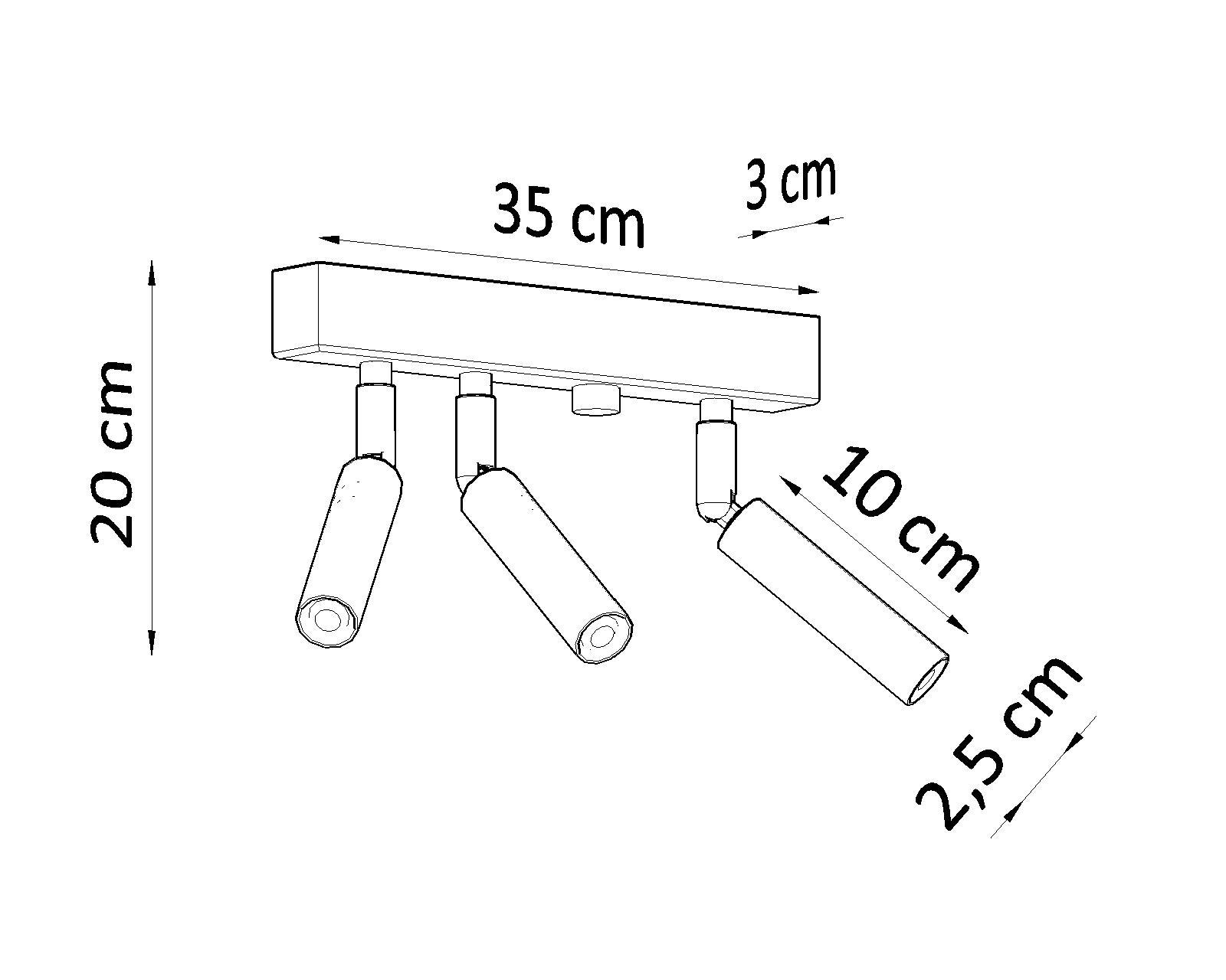 Светильник потолочный Sollux Lighting Eyetech 3 точечный поворотный спот Белый (SL.0904) - фото 2