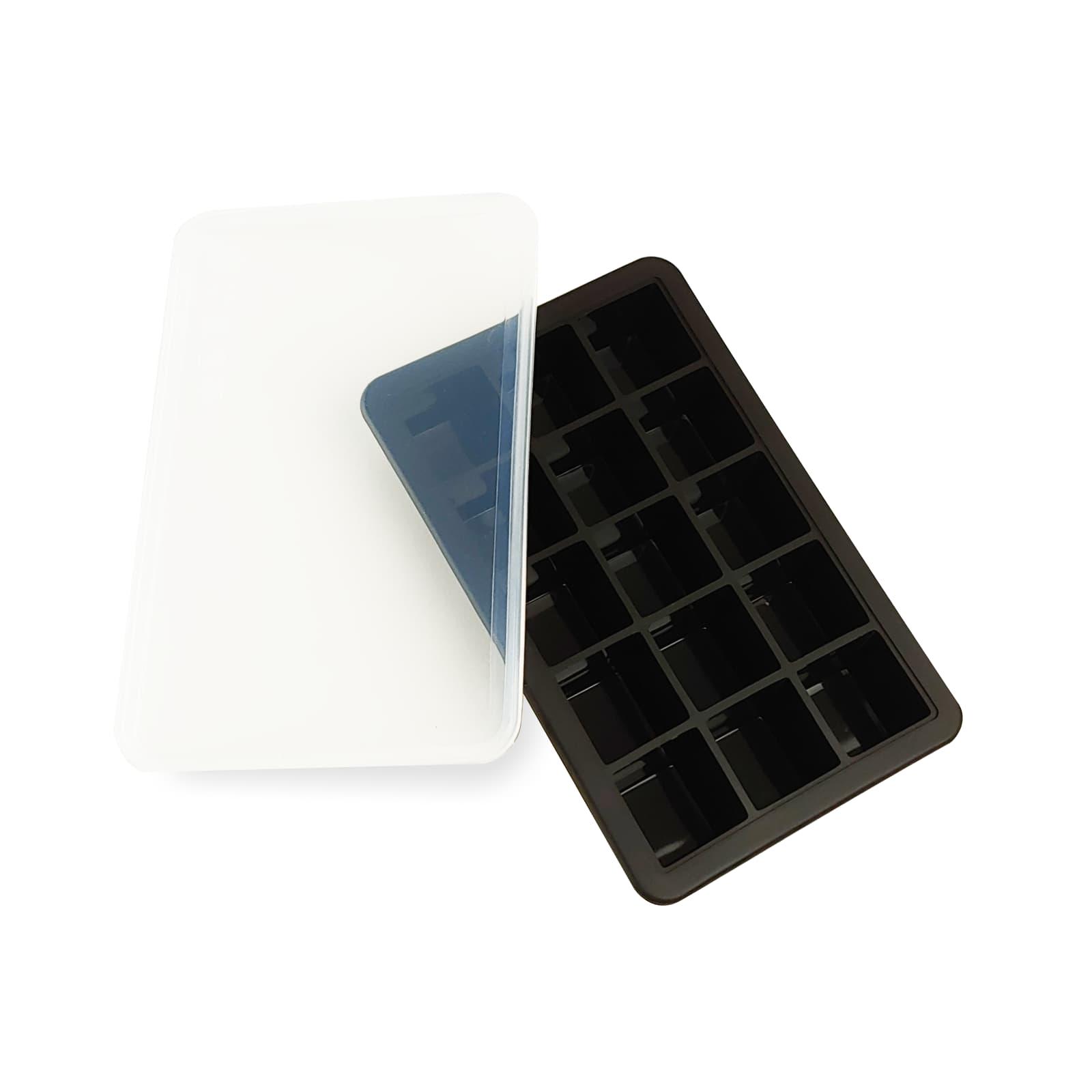 Форма для льда с крышкой Olin&Olin 15 кубиков по 33х33 мм Черный (0721-M-15-Black) - фото 1