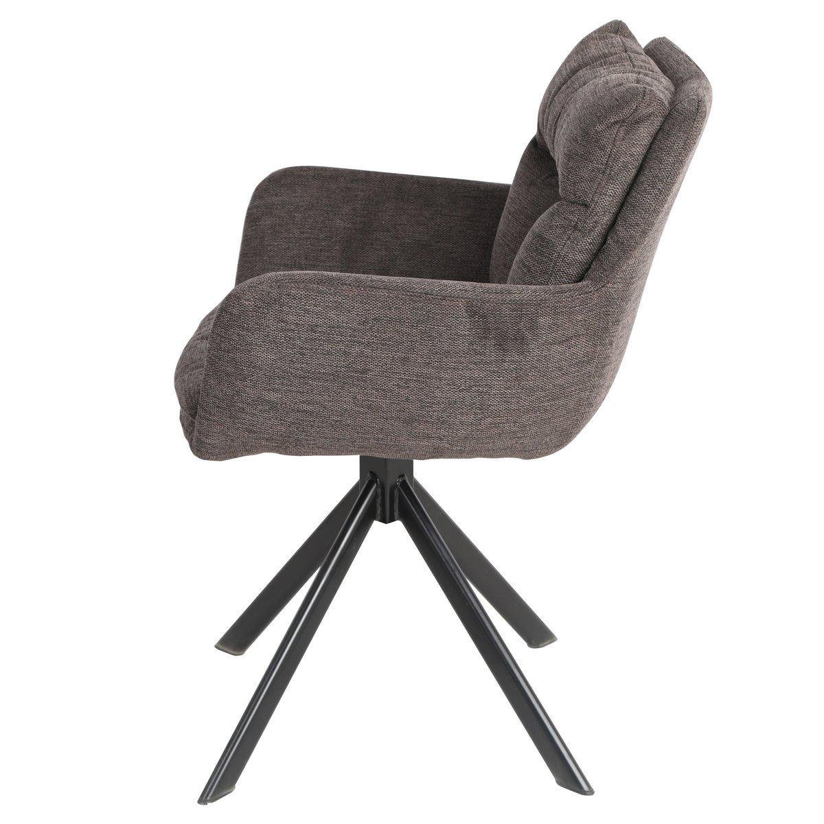 Стул кухонный Intarsio HUNTER ткань оборот 180° Черный/Коричневый (HUNTERBR) - фото 3