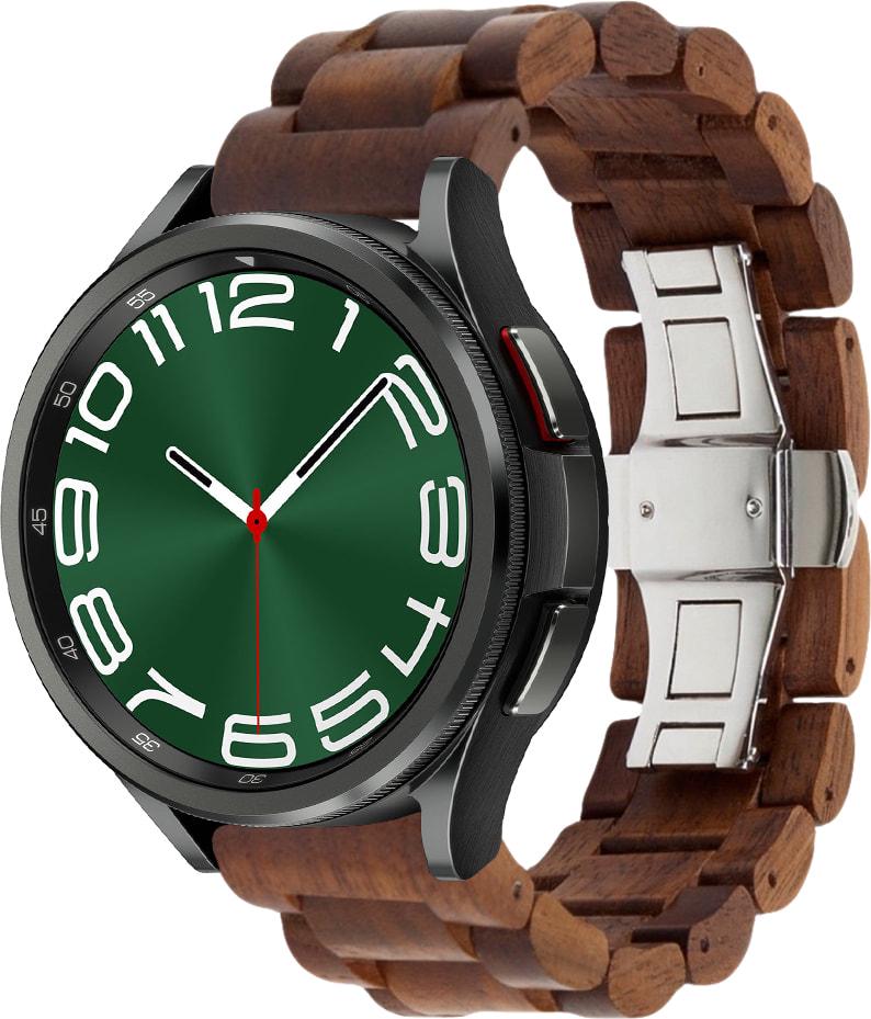 Ремешок деревянный WoodLock для Galaxy Watch 6 Classic 47 мм Black/Brown (33137-26)