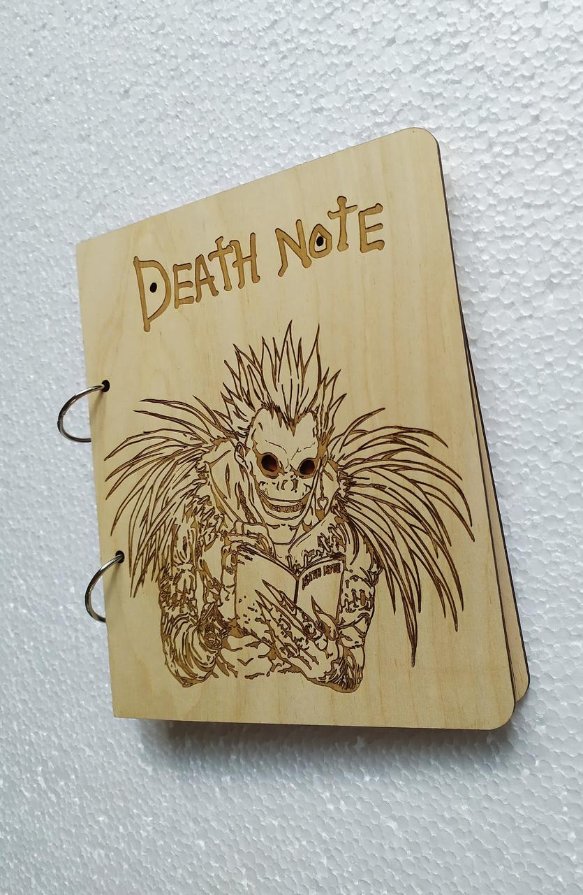 Блокнот из дерева Death Note на кольцах/сменные листы (1632350275)
