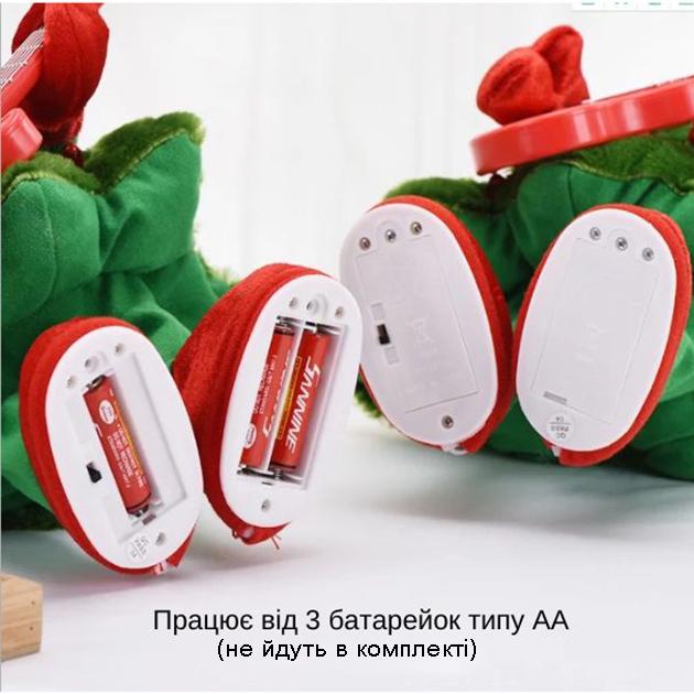 Ялинка іграшка яка співає і танцює новорічна танцююча з гітарою музична 40 см Зелений - фото 4 Ялинка іграшка яка співає і танцює новорічна танцююча з гітарою музична 40 см Зелений - фото 4