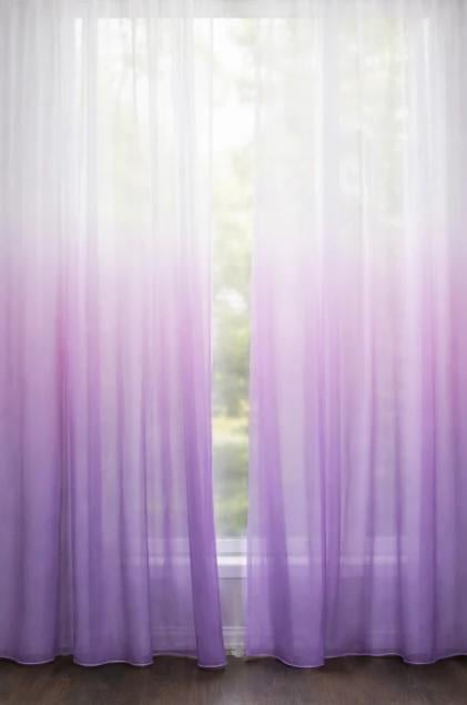 Шторы из батиста Омбре 2х2,7 м Сиреневый/Белый (037дк 2)