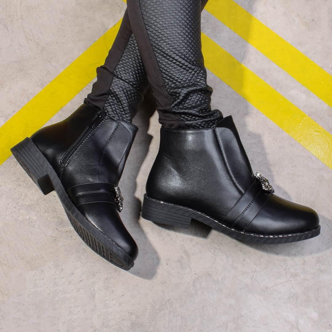 Ботинки женские с декоративной пряжкой 321608 р. 37 24 см