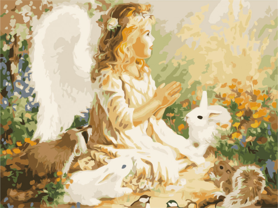 Картина по номерам Brushme Ангелочек в лесу (GX7275)