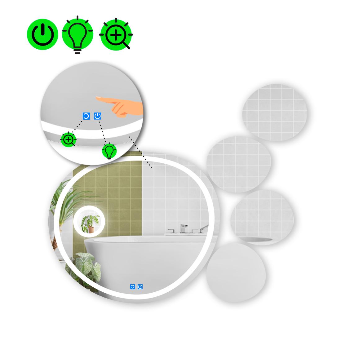 Зеркало с LED подсветкой Acqua 1 с двумя сенсорами 100x100 см (8738767)