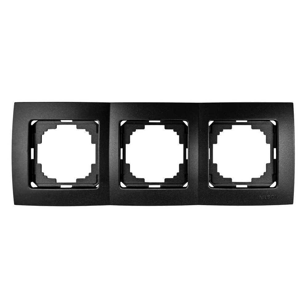 Рамка тримісна горизонтальна Nilson Touran Чорний матовий (00000024443)