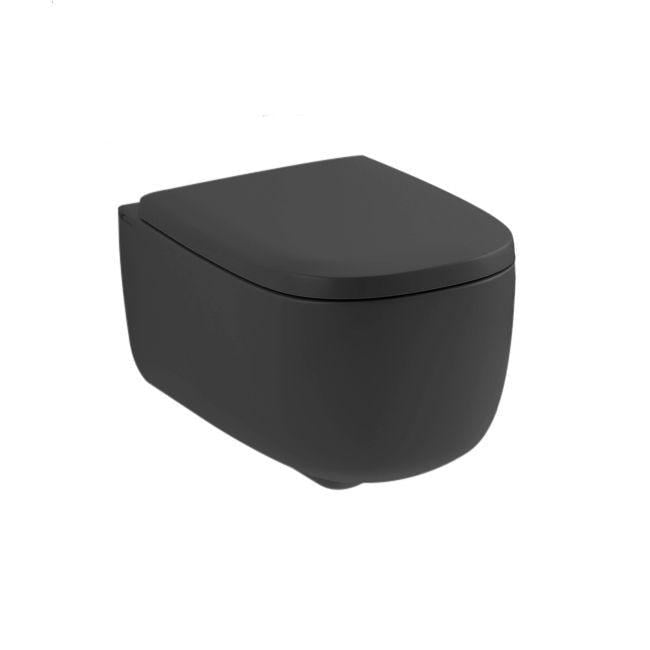 Унитаз подвесной Nic Design Ovvio с крышкой 37,4х53х28,5 см Антрацитовый матовый (25169818) Унитаз подвесной Nic Design Ovvio с крышкой 37,4х53х28,5 см Антрацитовый матовый (25169818)