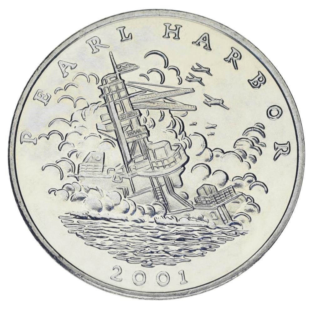 Коллекционная монета Либерия 5 долларов 2001 UNC Перл Харбор (М19242)