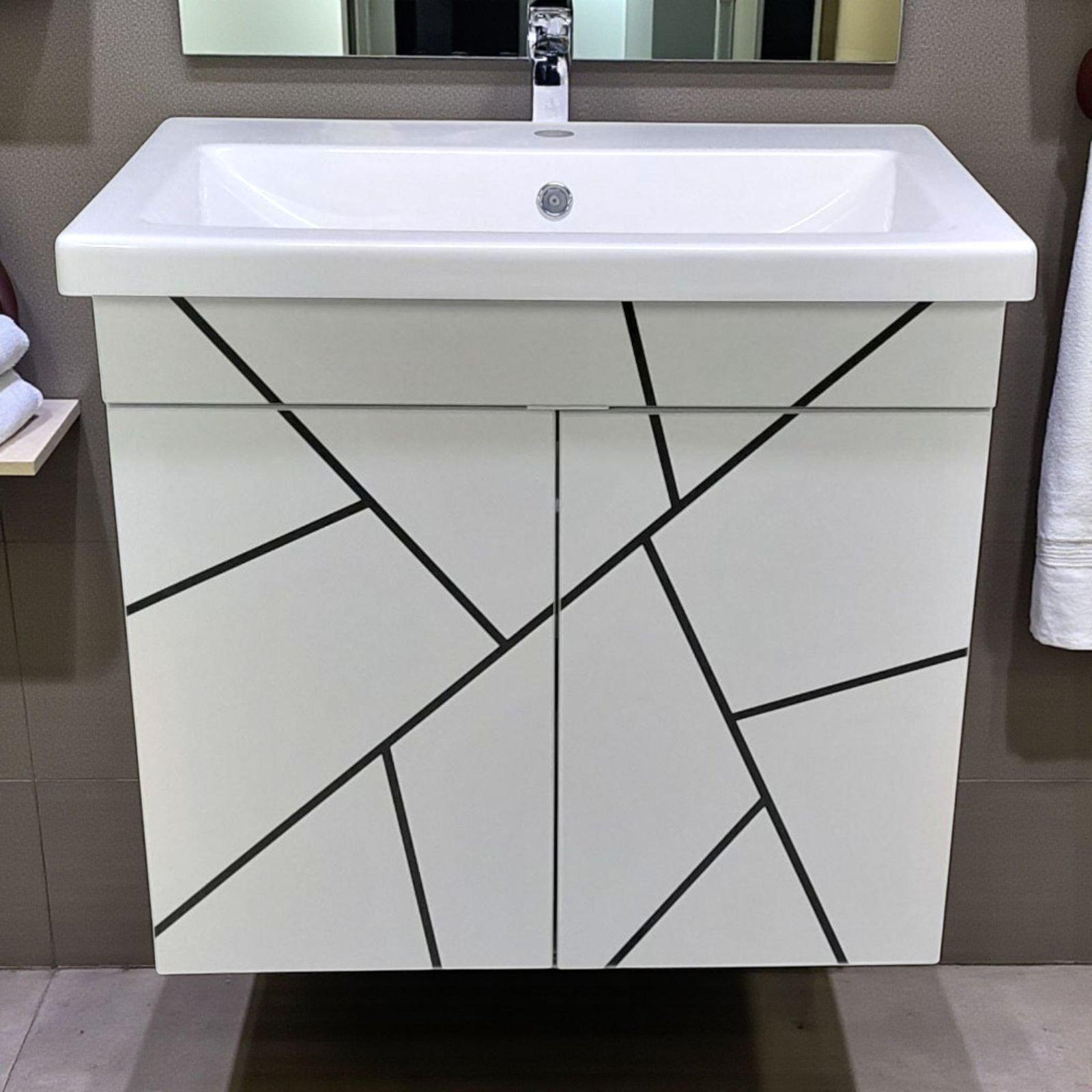 Тумба для ванной комнаты подвесная пластиковая Chaos black push 80 см (2454) - фото 9 Тумба для ванной комнаты подвесная пластиковая Chaos black push 80 см (2454) - фото 9