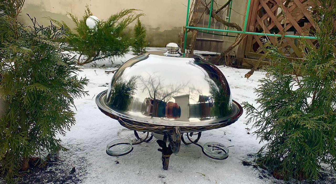 Садж для подачі шашлику кований із соусницями 28 см - фото 2 Садж для подачі шашлику кований із соусницями 28 см - фото 2