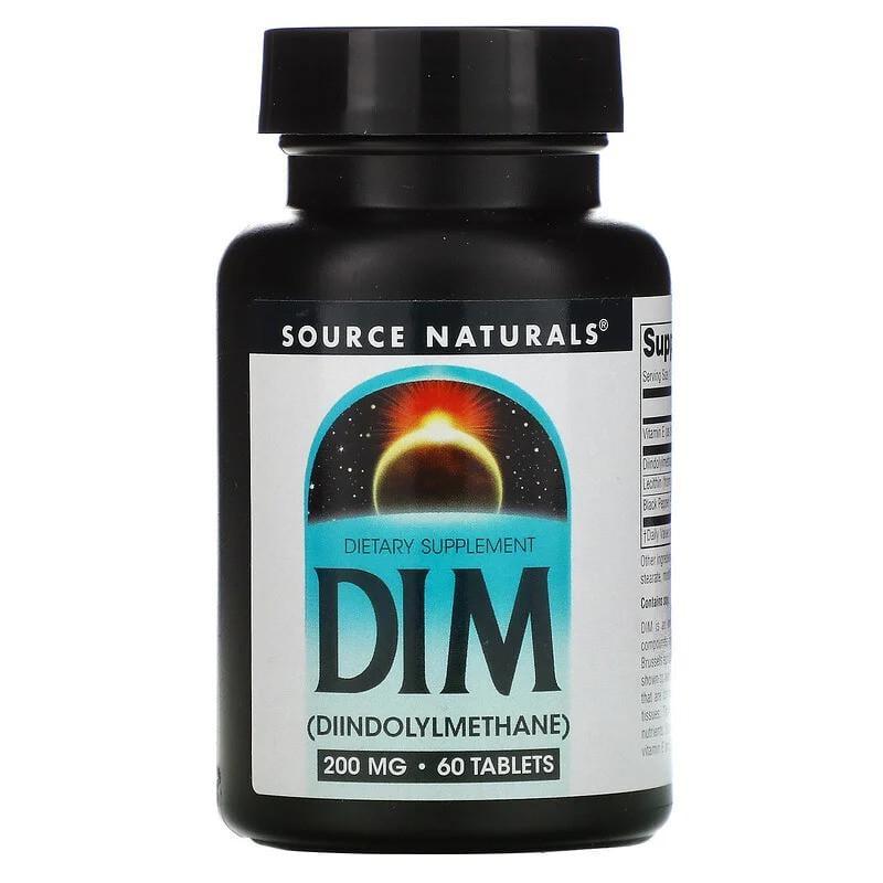 Дііндолілметан Source Naturals DIM 200 мг для жіночого гормонального здоров'я 60 таблеток - фото 1 Дііндолілметан Source Naturals DIM 200 мг для жіночого гормонального здоров'я 60 таблеток - фото 1