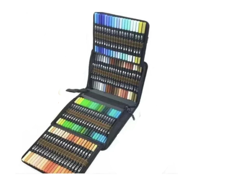 Набор двухсторонних акварельных маркеров в чехле 120 шт. (VB-120)