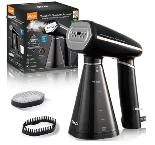 Отпариватель для одежды RAF R.1272 ручной 1600 Вт Черный (24389553) - фото 4 Отпариватель для одежды RAF R.1272 ручной 1600 Вт Черный (24389553) - фото 4