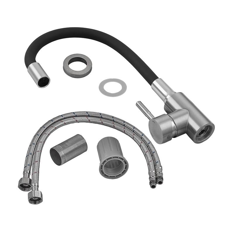 Кран для кухни с гибким шлангом высокий однорычажный Armata SUS-011 нержавеющая сталь Хром (b-CH6480) - фото 2 Кран для кухни с гибким шлангом высокий однорычажный Armata SUS-011 нержавеющая сталь Хром (b-CH6480) - фото 2