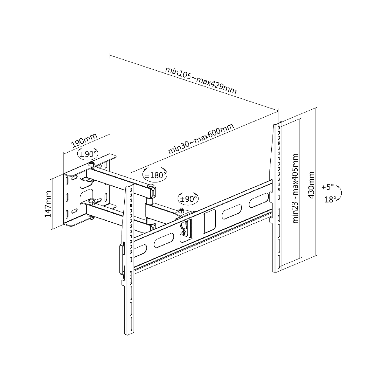 Крепление для телевизора Cabletech 37-70" Черный (UCH0199-1) - фото 3