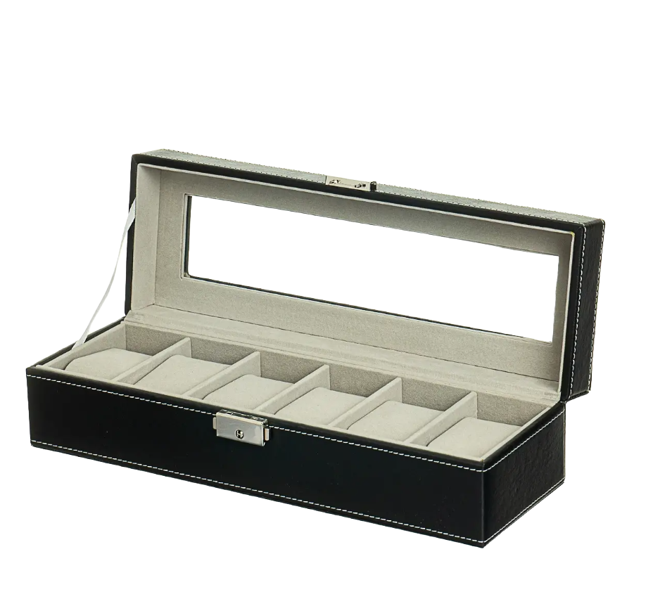 Шкатулка для часов 6 отделений 32,5х10х9 см Черный (0505-004) Шкатулка для часов 6 отделений 32,5х10х9 см Черный (0505-004)