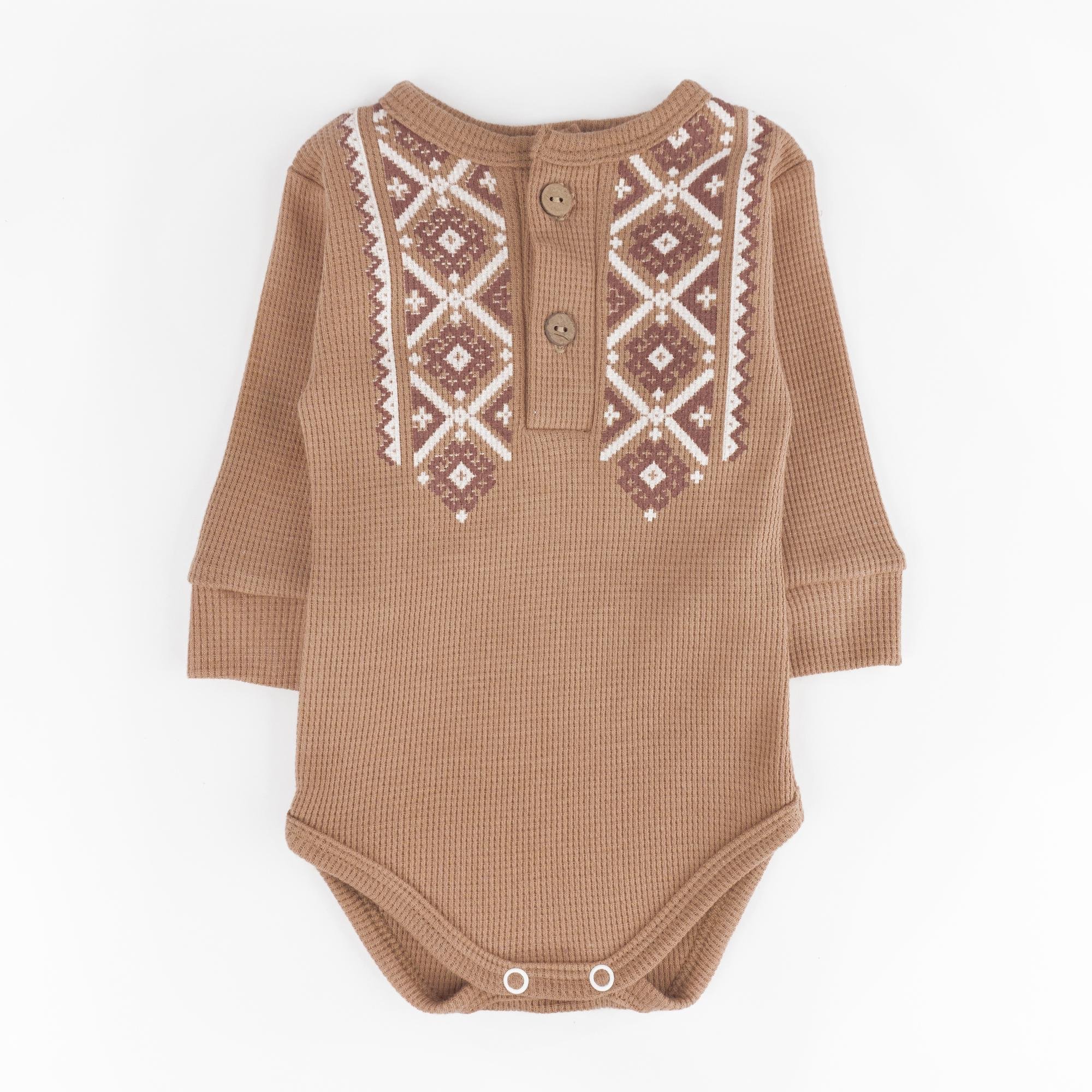 Боди с длинным рукавом для малышей Dexter's d10-35вф-к с орнаментом 74 см Cocoa (d10-35вф-к)