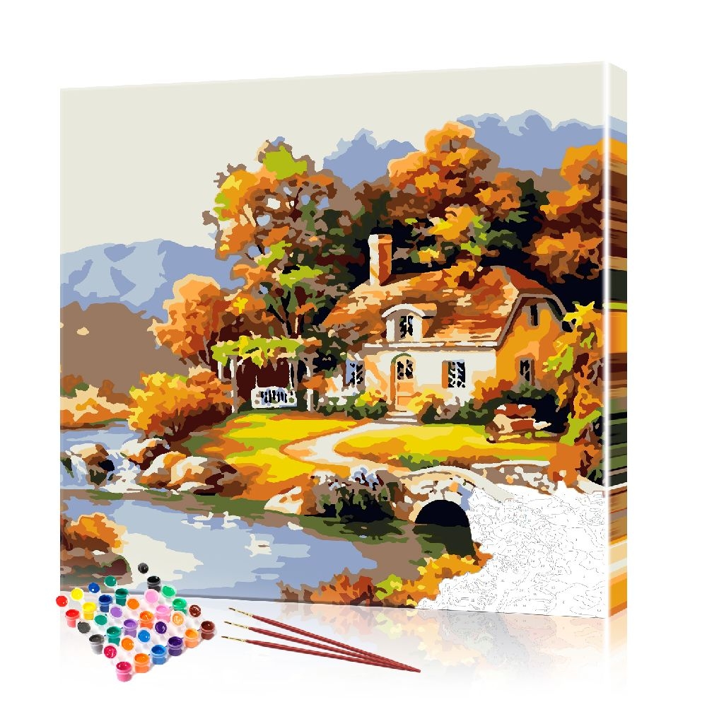 Картина по номерам ArtSale Дом у реки PBN0759 40х40 см