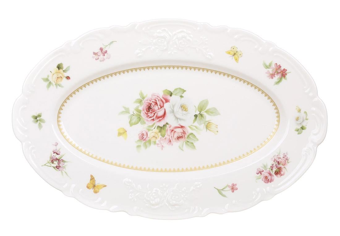 Блюдо Bona Di Chateau Roses Collection порцелянове 33х21 см (K297) Блюдо Bona Di Chateau Roses Collection порцелянове 33х21 см (K297)