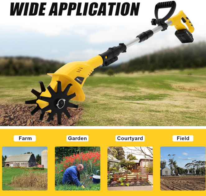 Культиватор акумуляторний ручний з 2 АКБ 48В (30318065) - фото 3 Культиватор акумуляторний ручний з 2 АКБ 48В (30318065) - фото 3