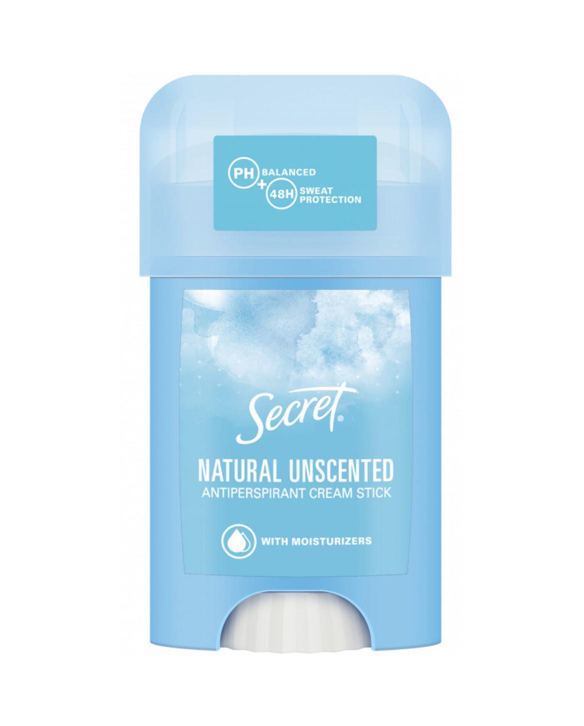 Антиперспірант Secret Natural unscented кремовий в стіку 40 мл