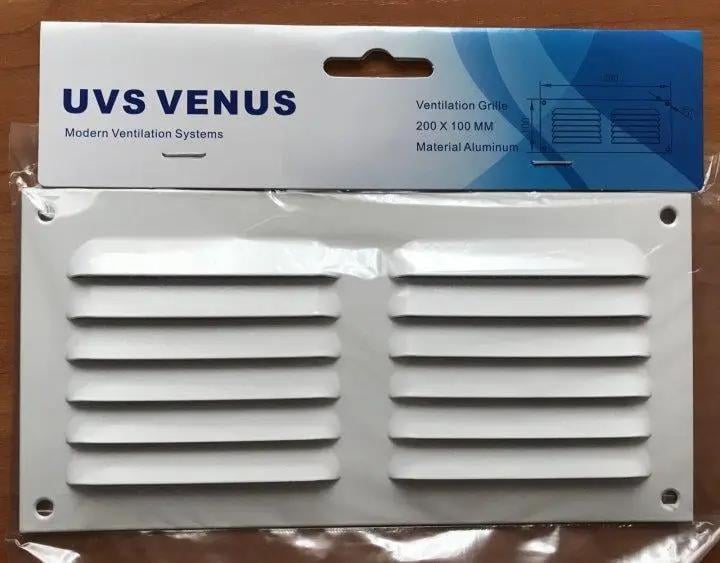 Вентиляционная решетка VENUS металлическая 100х250 мм Белый MVR 1020 W (7292163)