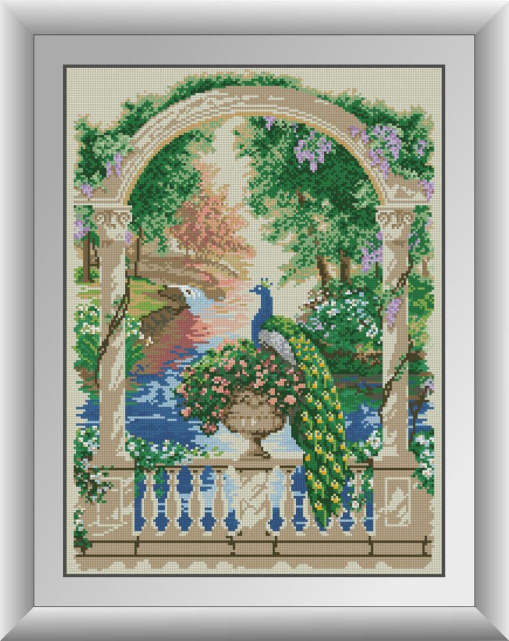 Алмазная мозаика Dream Art Павлин на балконе 40x54 см (DA.30159)