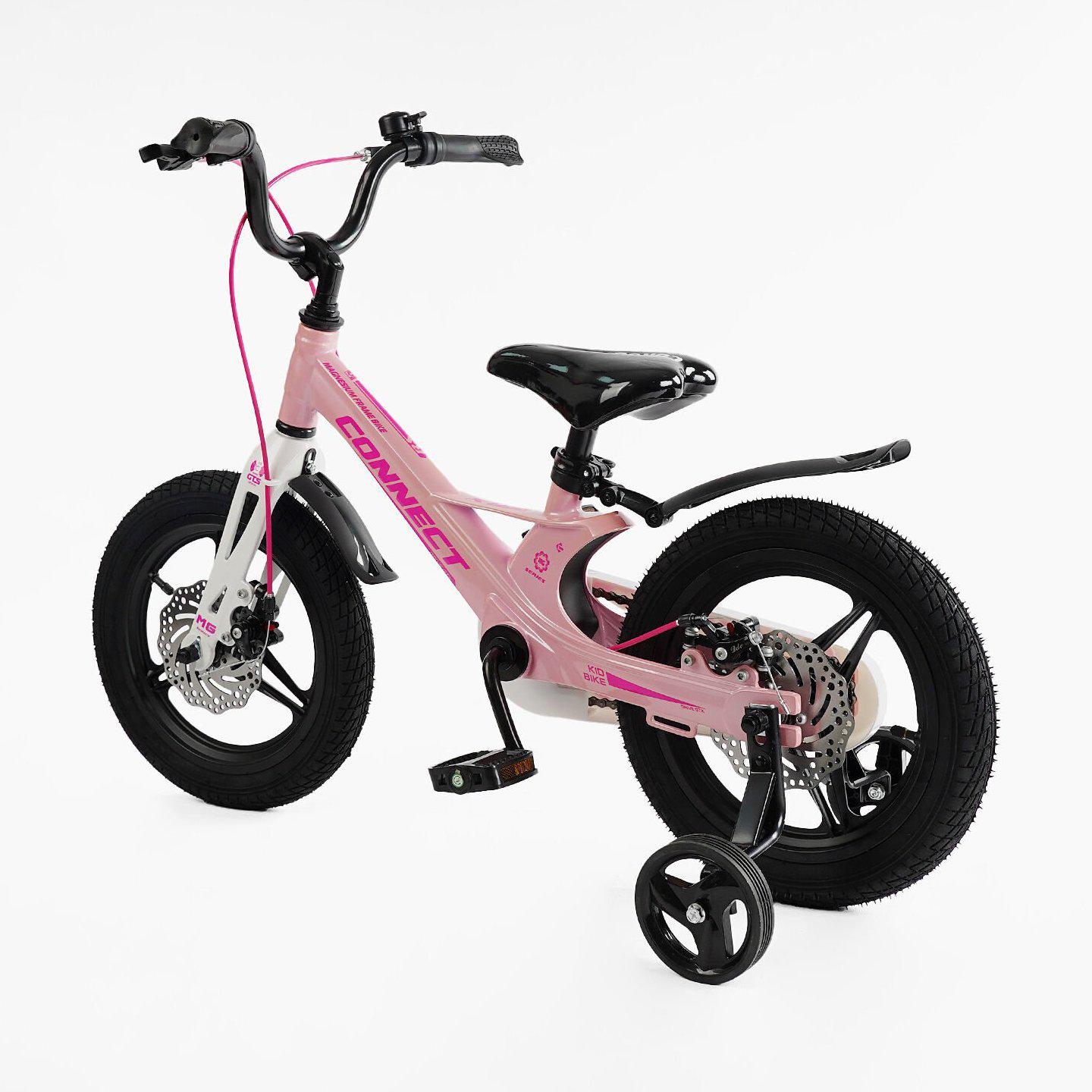Велосипед двухколесный Corso Connect 14" детский магниевый Розовый - фото 3 Велосипед двухколесный Corso Connect 14" детский магниевый Розовый - фото 3