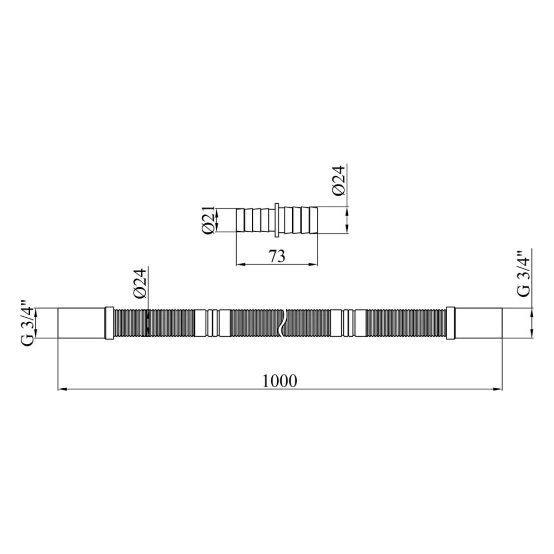 Шланг сливной Kroner KRP DR100 для стиральной машины 100 см (21820777) - фото 2 Шланг сливной Kroner KRP DR100 для стиральной машины 100 см (21820777) - фото 2