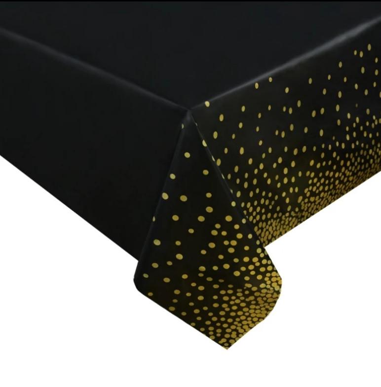 Скатерть клеенка из фольги 274x137 см Черно-золотистый (Е23-202) - фото 3 Скатерть клеенка из фольги 274x137 см Черно-золотистый (Е23-202) - фото 3