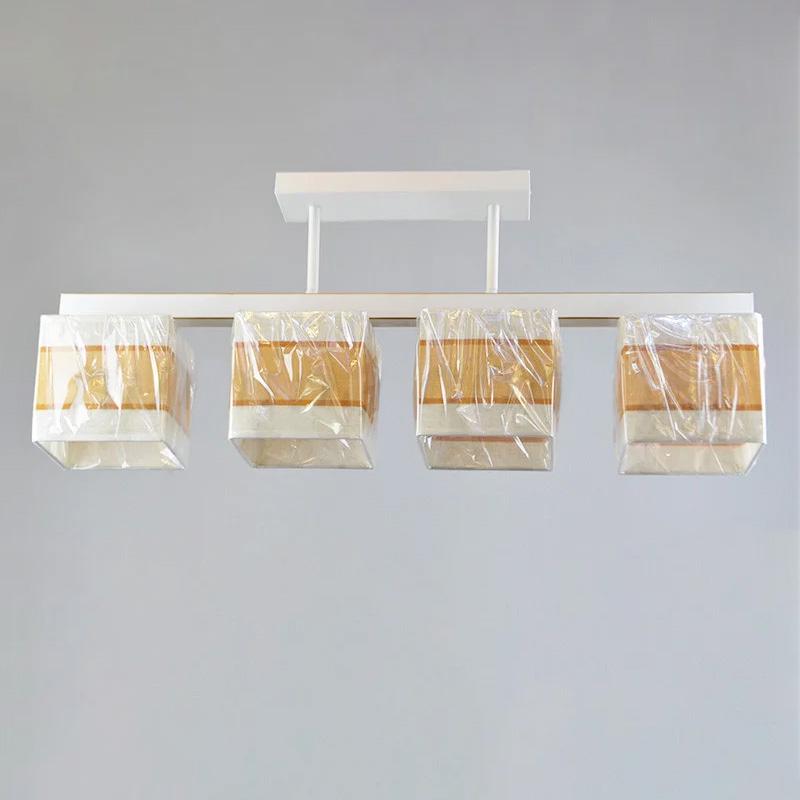 Люстра потолочная Light House NM-14335/4 WT GD BR на четыре лампы с абажурами Белый