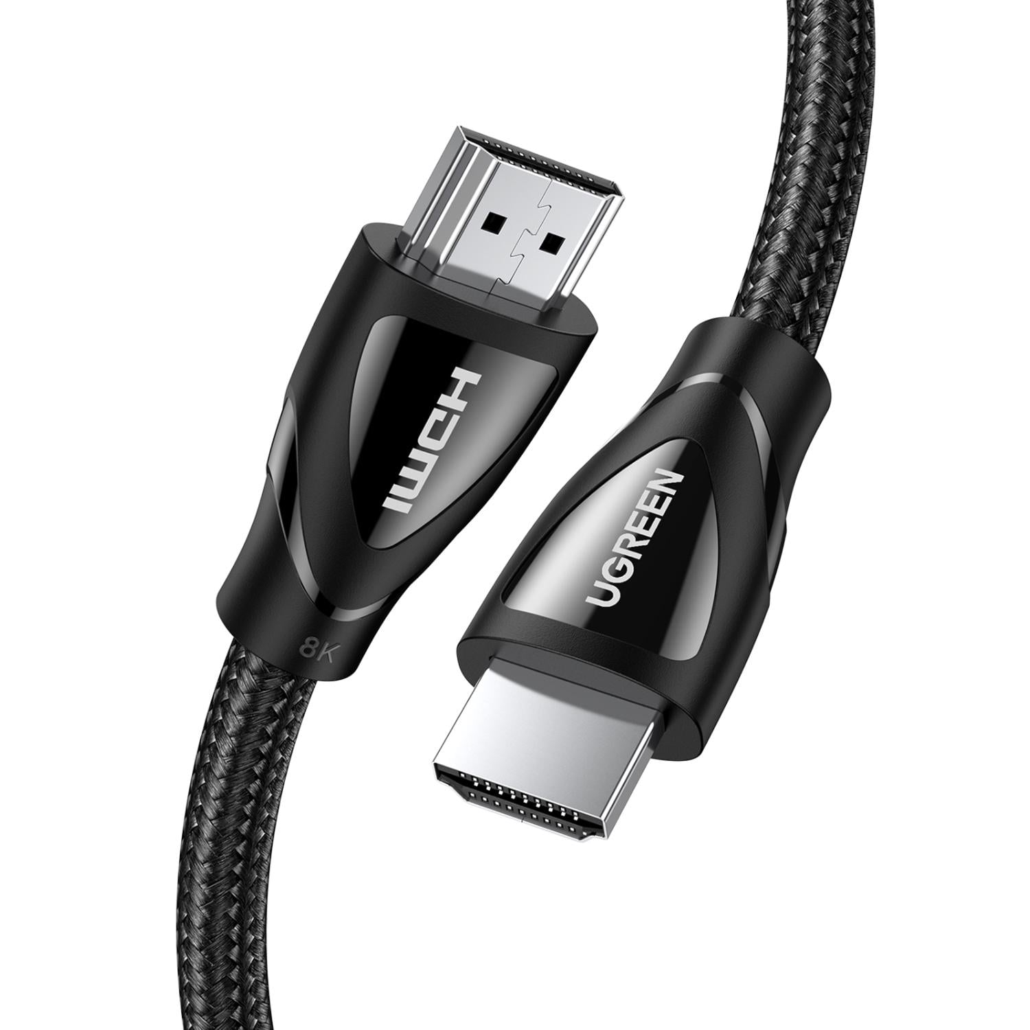 HDMI-кабель UGREEN HD140 2 м HDMI 2.1 штекер на штекер 8K 60 Гц/4K 120 Гц до 48 Гбит/с eARC динамический HDR VRR ALLM в оплетке Черный (80403)