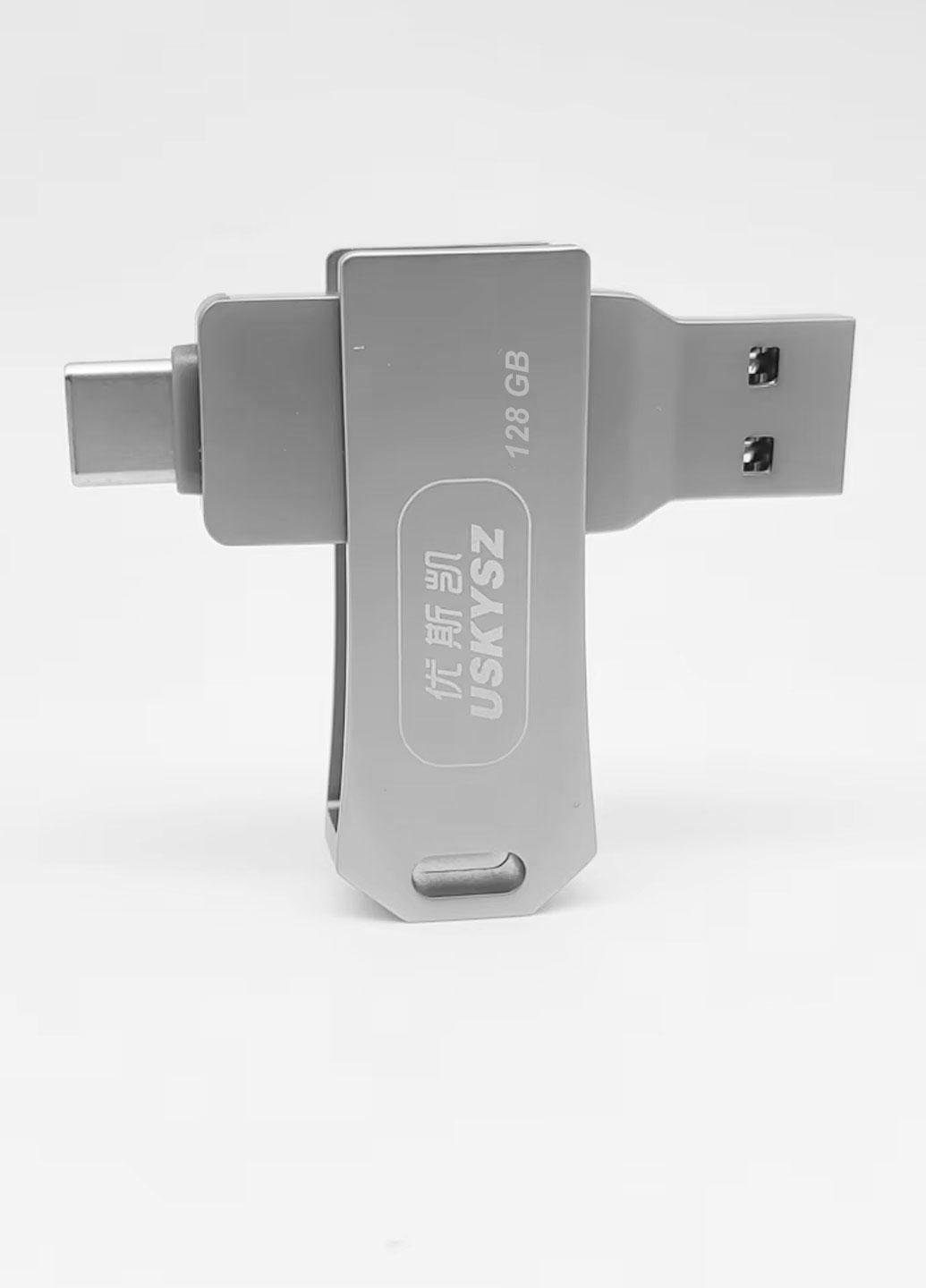 Флеш-память USB USKYSZ USK-OTG-122 128GB USB3.0 и Type-C Silver Флеш-память USB USKYSZ USK-OTG-122 128GB USB3.0 и Type-C Silver