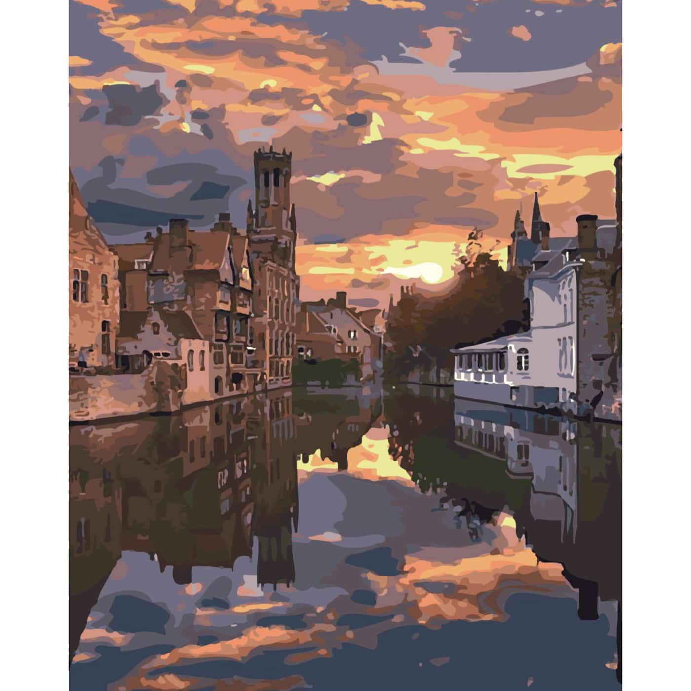 Картина за номерами Strateg Небо у воді 40х50 см (SY6410)