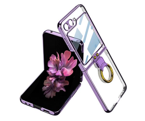 Чехол накладка GKK Glass Ring для Samsung Galaxy Flip6/Flip7 FE Фиолетовый