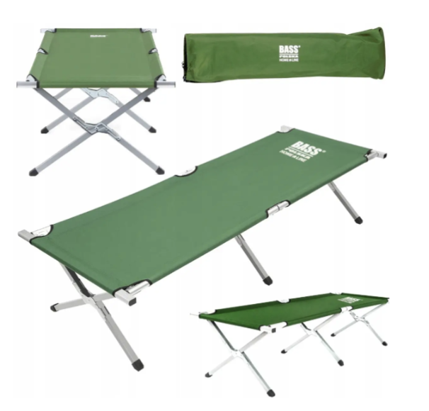Ліжко туристичне розкладне Bass Polska BH 31001 з чохлом 190х70х45 см Зелений - фото 2 Ліжко туристичне розкладне Bass Polska BH 31001 з чохлом 190х70х45 см Зелений - фото 2