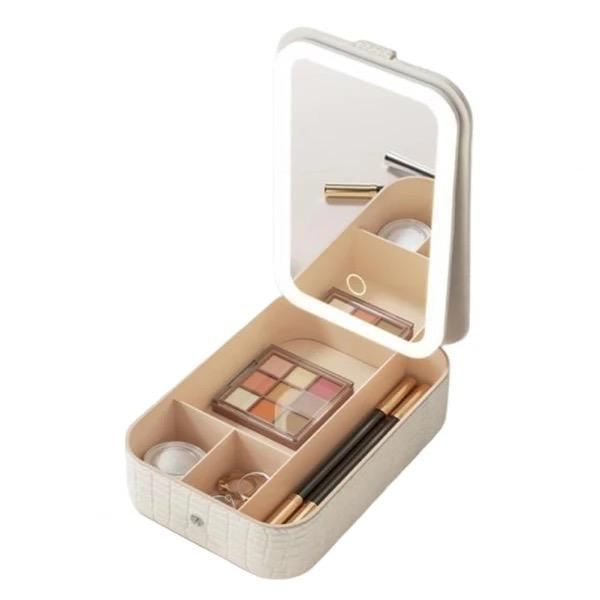 Органайзер для хранения косметики с LED зеркалом 20х13,5×5,5 см Органайзер для хранения косметики с LED зеркалом 20х13,5×5,5 см