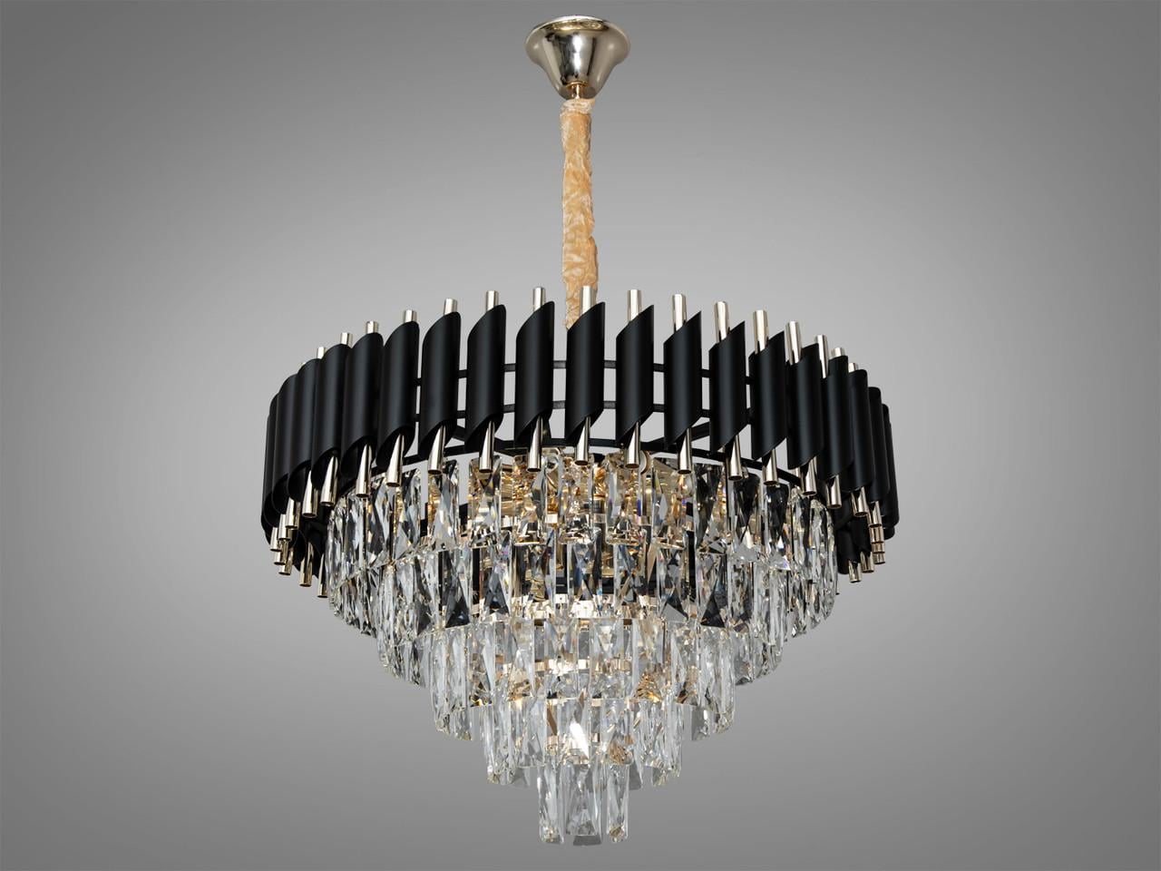 Люстра хрустальная в спальню 9001-600BK+SGD-LS Черный/Золотой (2002756648)
