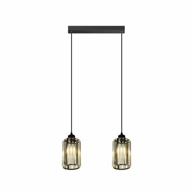 Подвесная люстра Valeso на два рельефных плафона Е27 корпус IP20 GLD-20996-2-120х120 Черный (28685849)