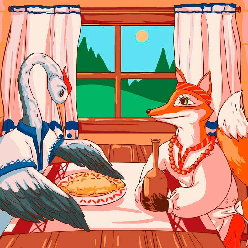 Картина по номерам ART CRAFT Лисичка и журавль 40х40 см (15101-AC)