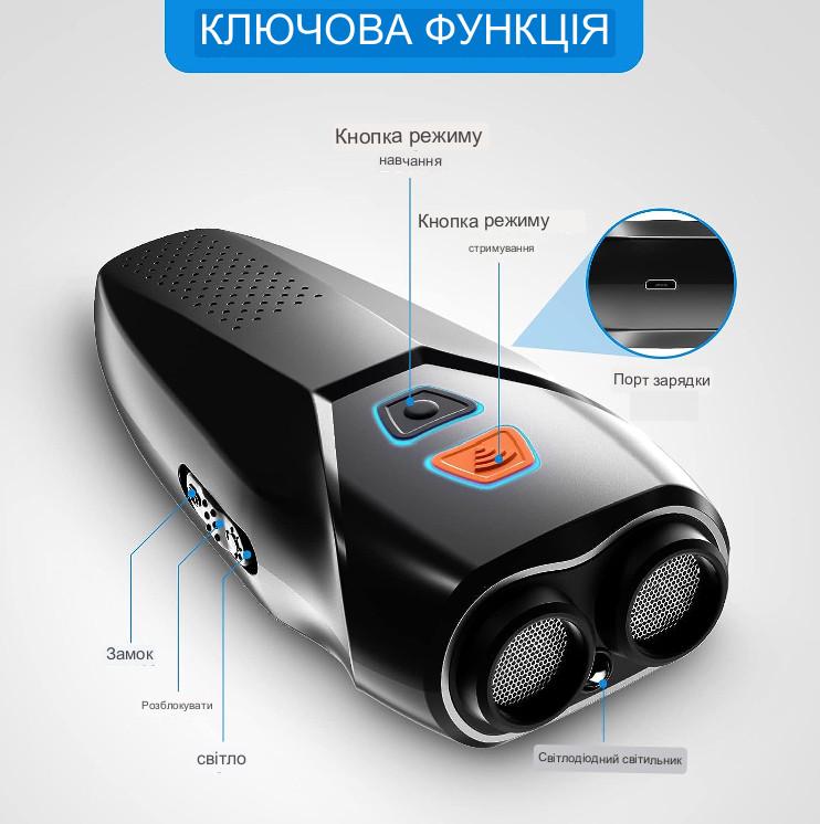 Відлякувач собак ультразвуковий Ultrasonic PU70 з фонариком/індикатором зарядки/акумулятором від USB 3в1 - фото 4